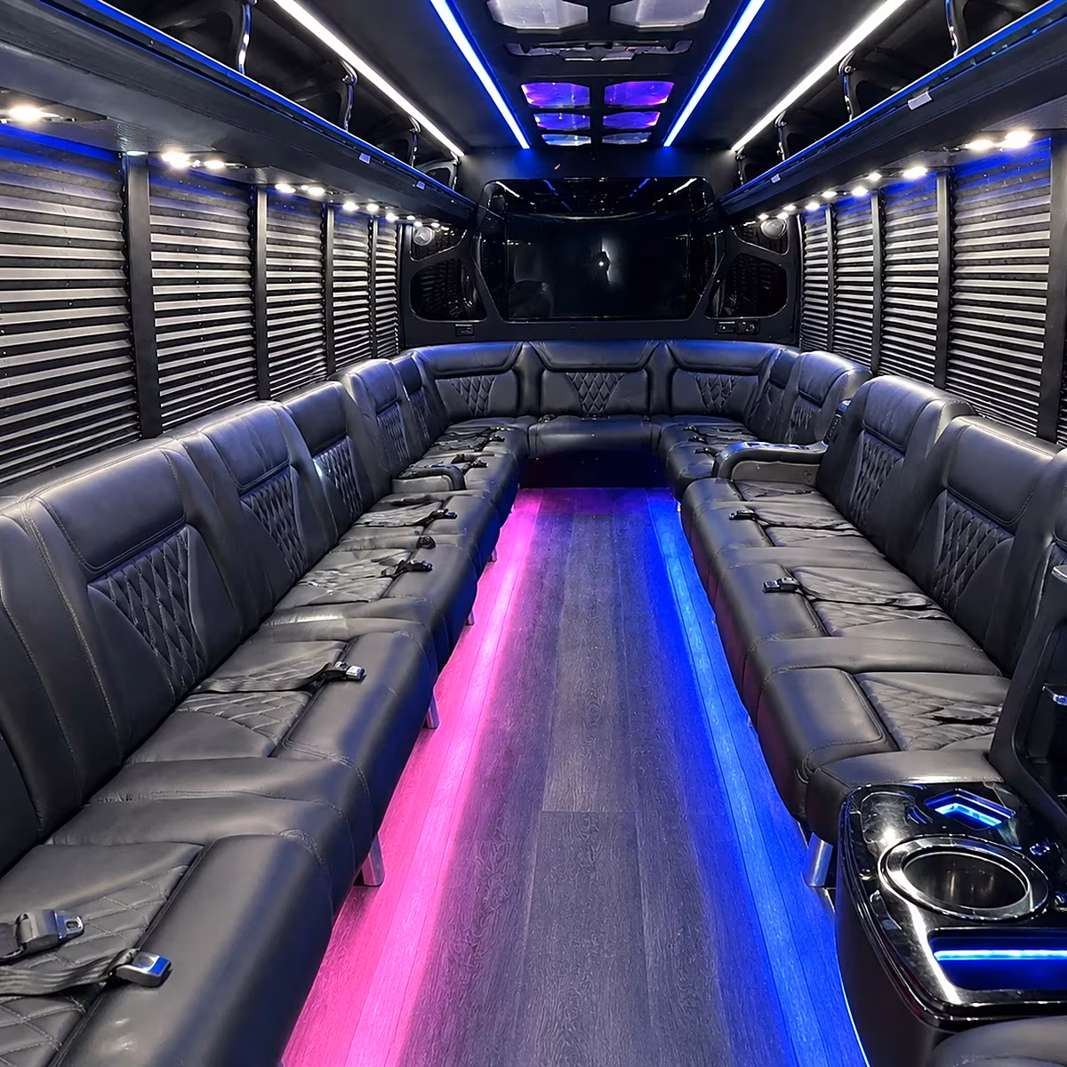 Reno Birthday, Sweet 16, & Quinceañera Transportation party bus interior