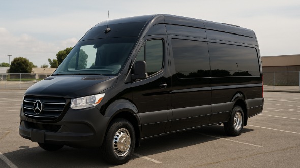 Exterior of Reno Party Bus Company's 14 Passenger Sprinter Limousine in Reno
