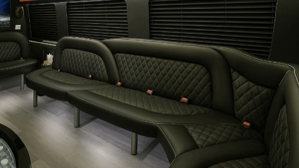 Interior of Charter Bus Company Redding's 15 Passenger Party Bus in Redding