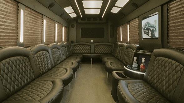 Interior of Charter Bus Company Redding's 20 Passenger Party Bus in Redding