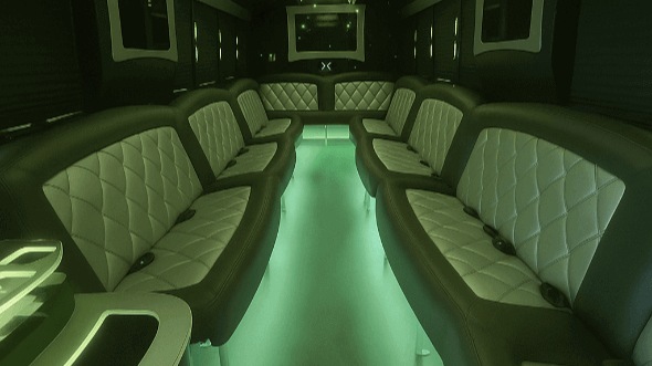 Interior of Charter Bus Company Oakland's 25 Passenger Party Bus in Oakland