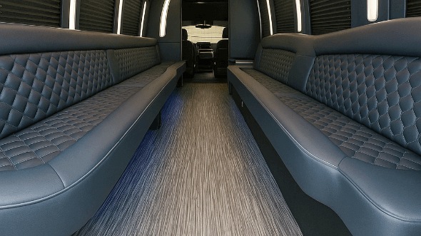 Interior of Charter Bus Company Oakland's 28 Passenger Party Bus in Oakland