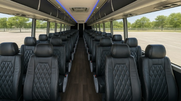 Interior of Charter Bus Company Reno's 45 Passenger Charter Bus in Reno