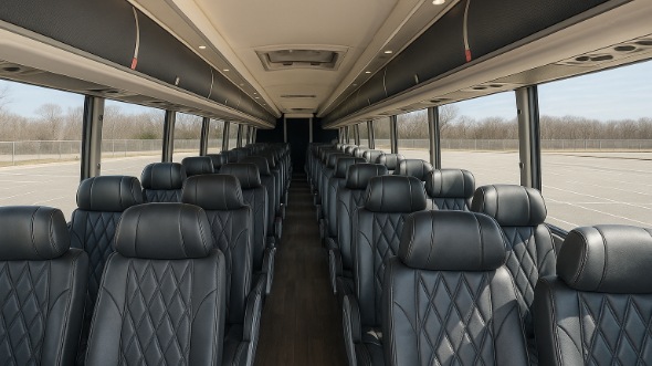 Interior of Charter Bus Company Reno's 46 Passenger Charter Bus in Reno