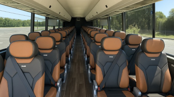 Interior of Charter Bus Company Reno's 47 Passenger Charter Bus in Reno
