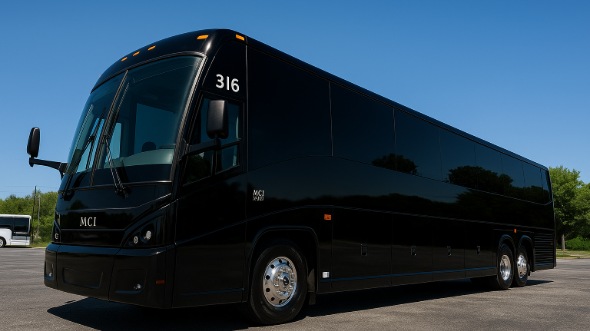 Exterior of Charter Bus Company Turlock's 50 Passenger Party Bus in Turlock